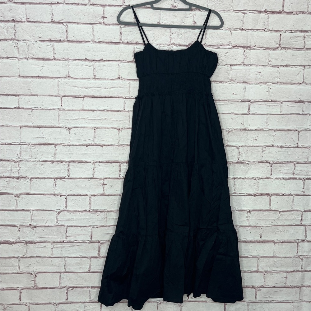 WAYF Tiered Midi Dress Black Smocked Waist NWT Large - Picture 8 of 10
